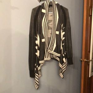 Boutique brand black & white open front cardigan